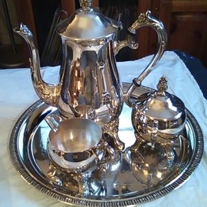 Four Piece Silver Plated Coffer Set